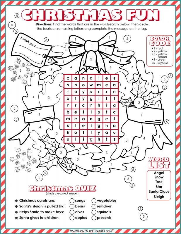 Free Printable Christmas Activity Worksheets Fun And Festive Holiday 