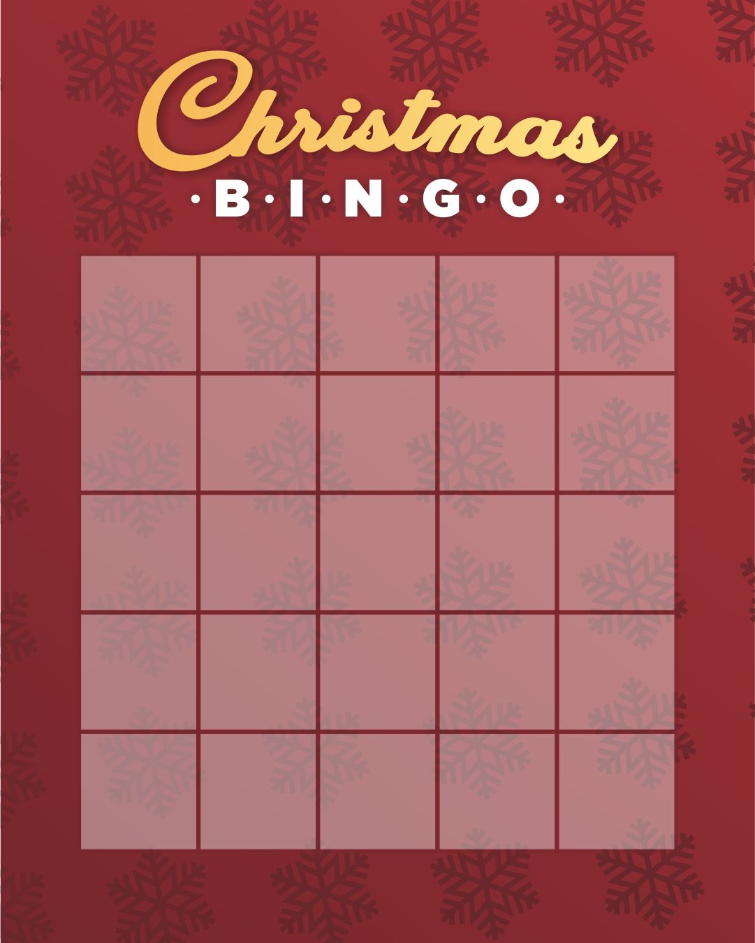 Free Printable Christmas Bingo Cards Blank Template