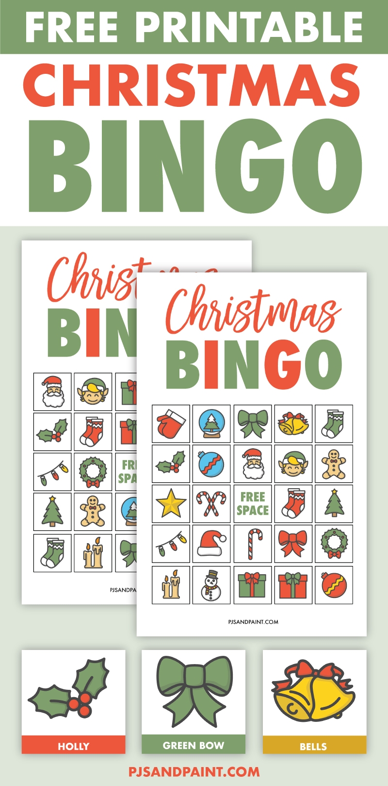 Free Printable Christmas Bingo Game Pjs And Paint