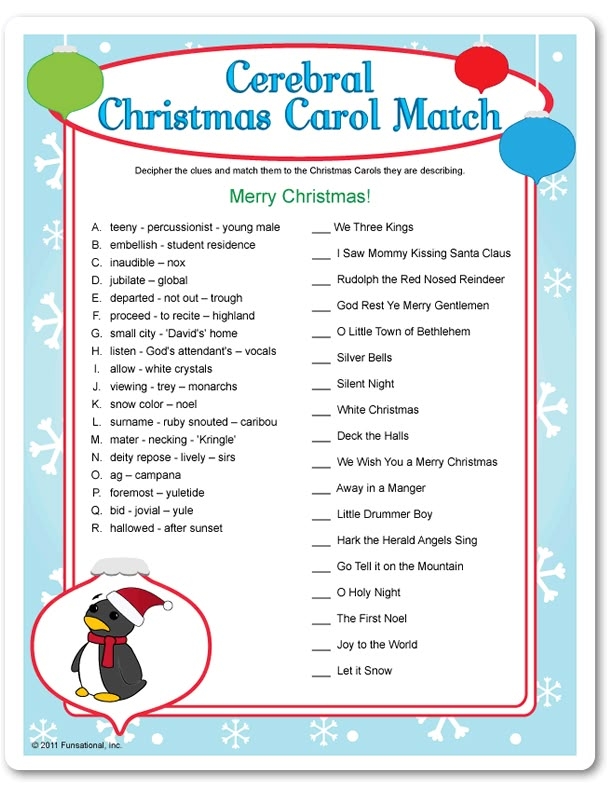Free Printable Christmas Carol Game Nathan A Perkins