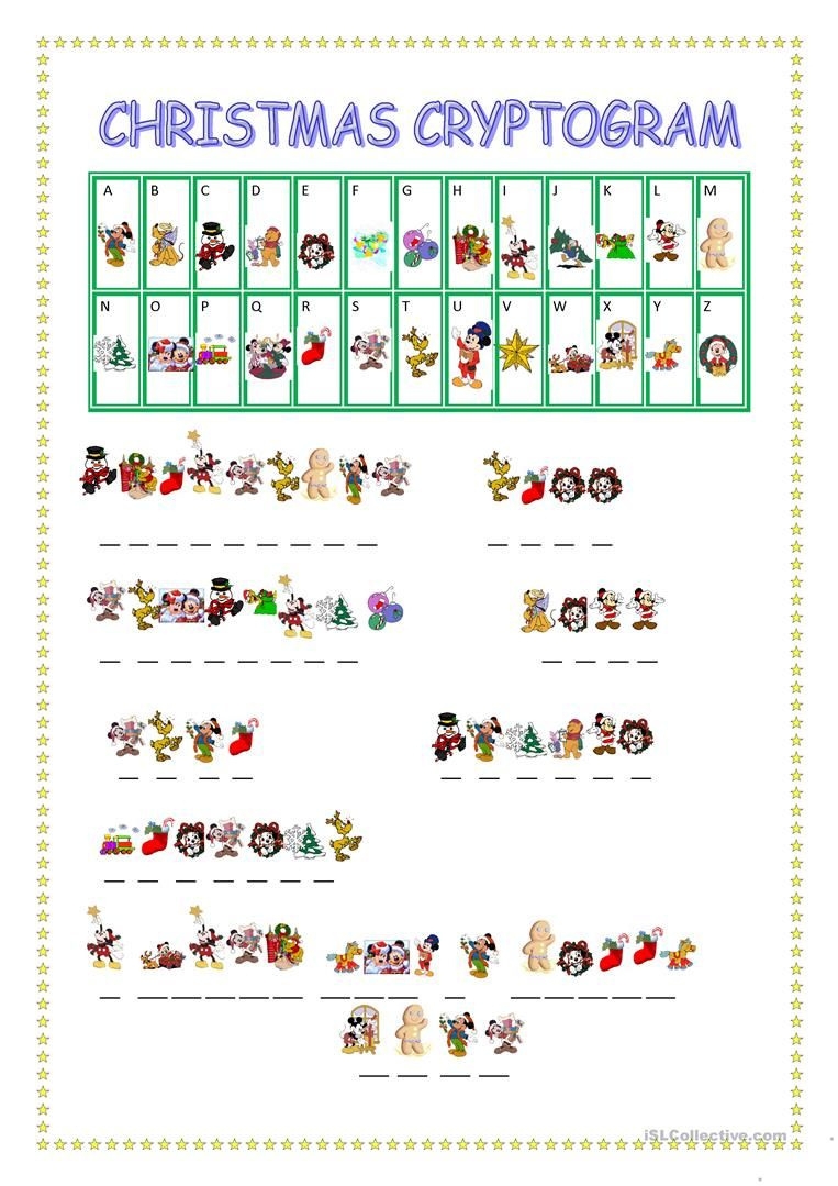 Free Printable Christmas Cryptogram Worksheets Printable Worksheets