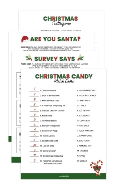 free printable christmas games to play at home