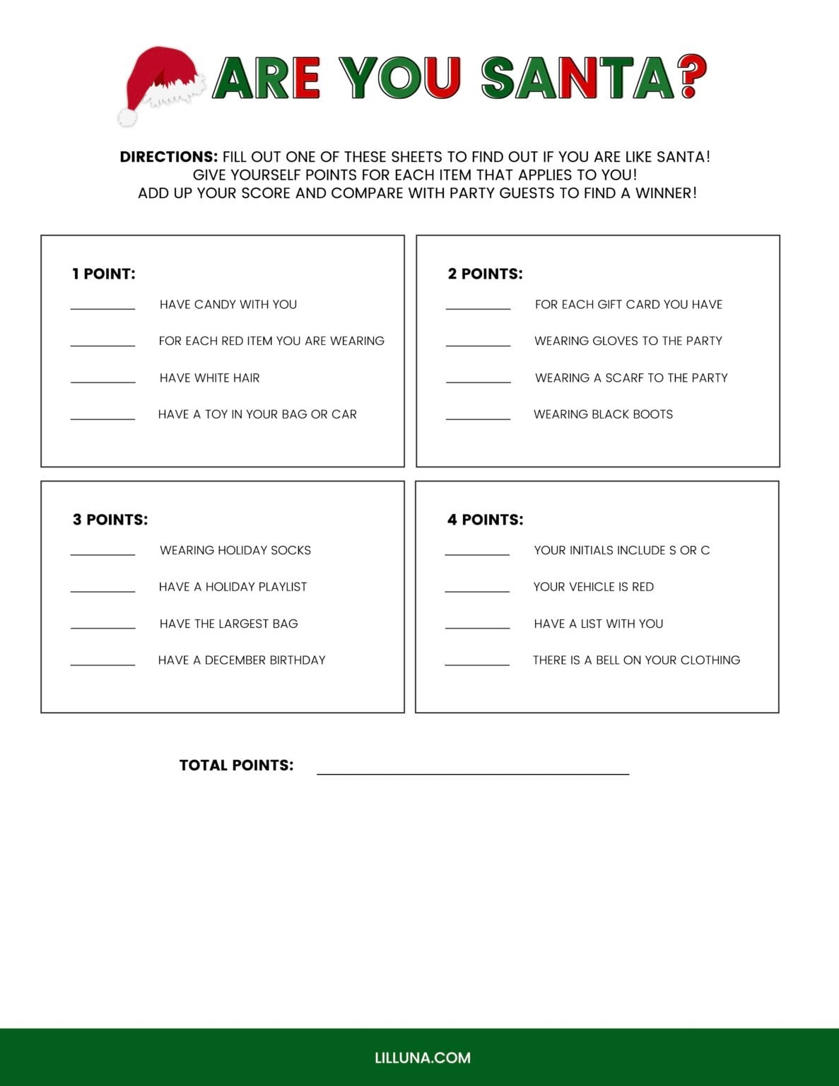 free printable christmas party games 2018
