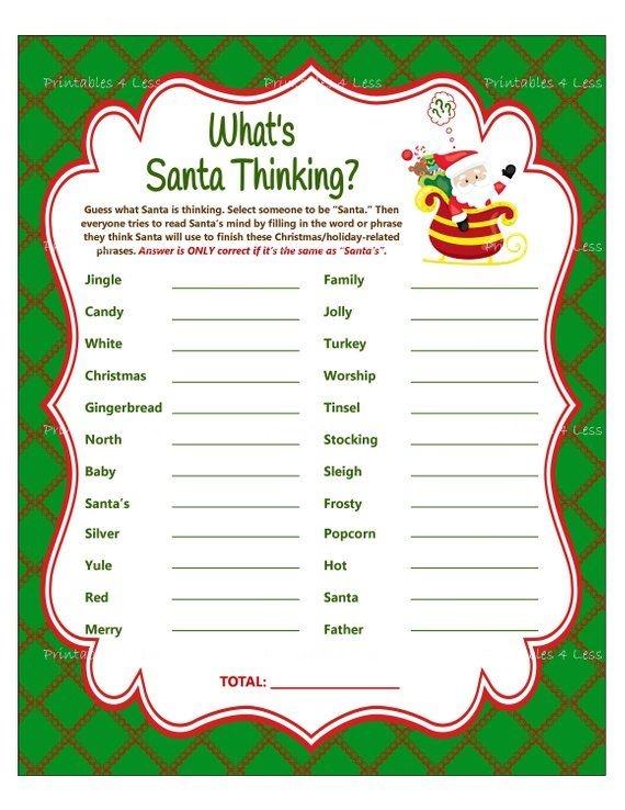Free Printable Christmas Games For Family Gatherings Printable 