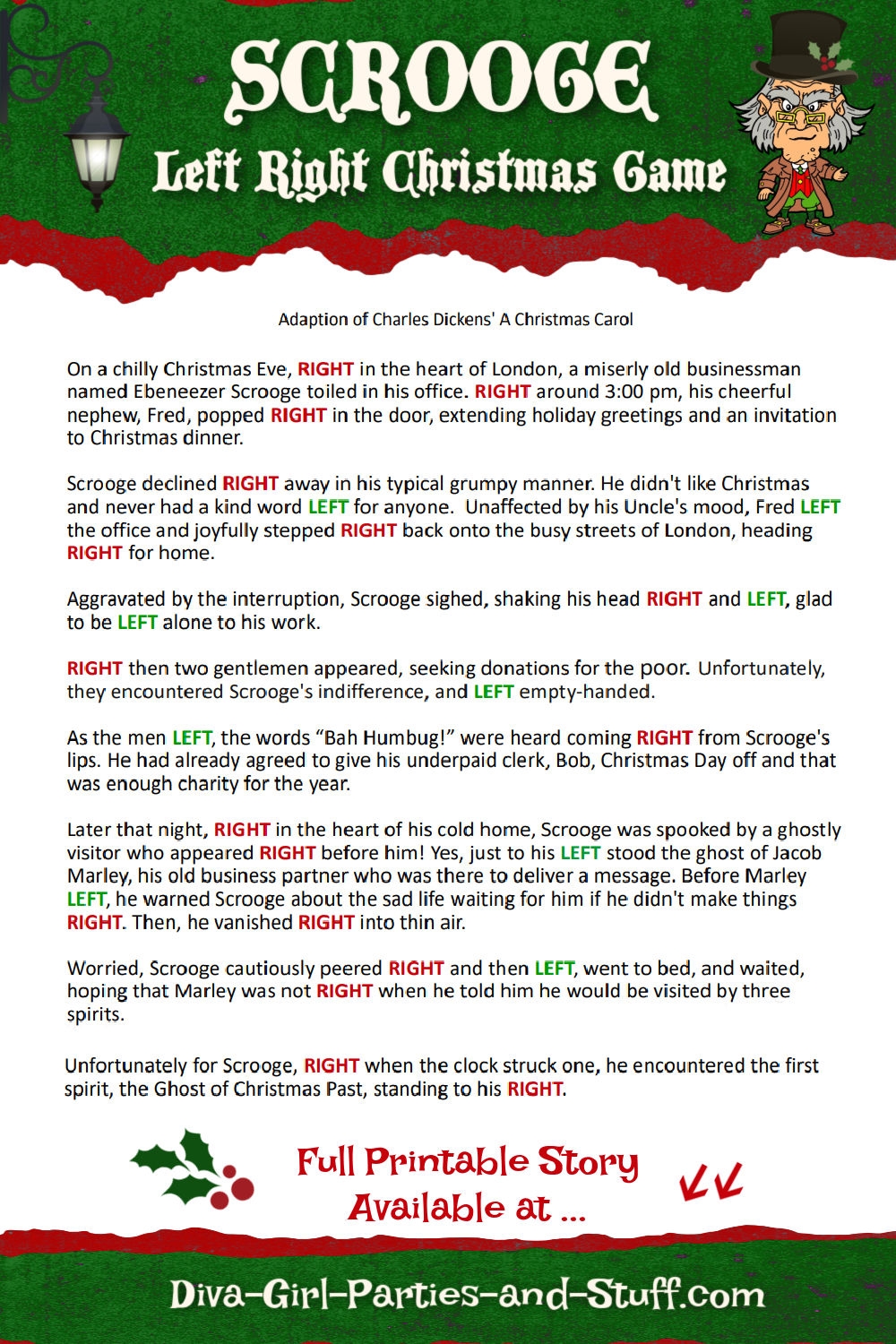 Free Printable Christmas Left Right Game Printable Free Printables Hub