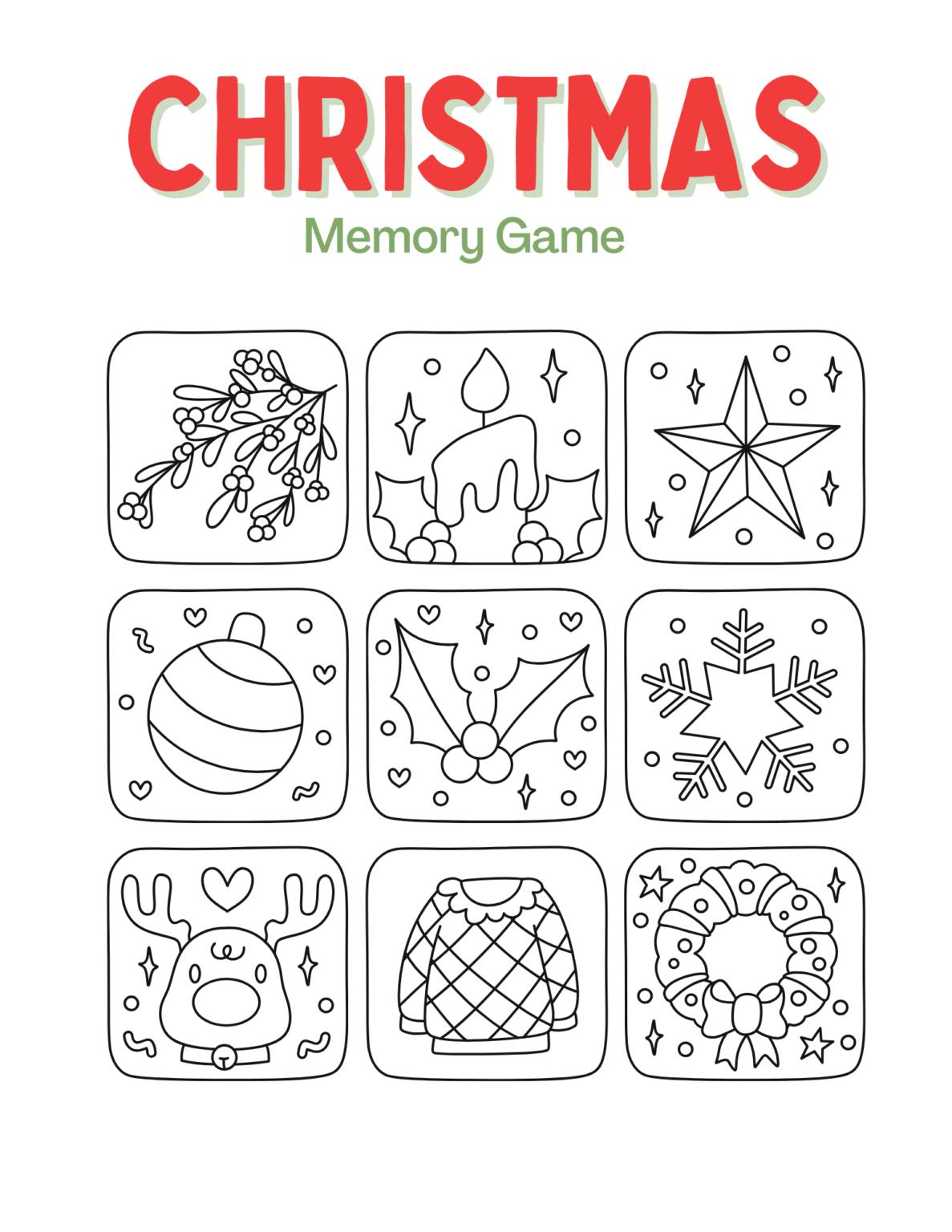 Free Printable Christmas Memory Game Baking You Happier