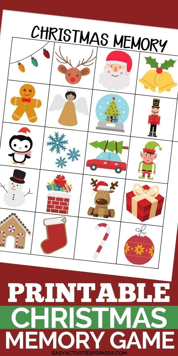 free printable christmas memory games