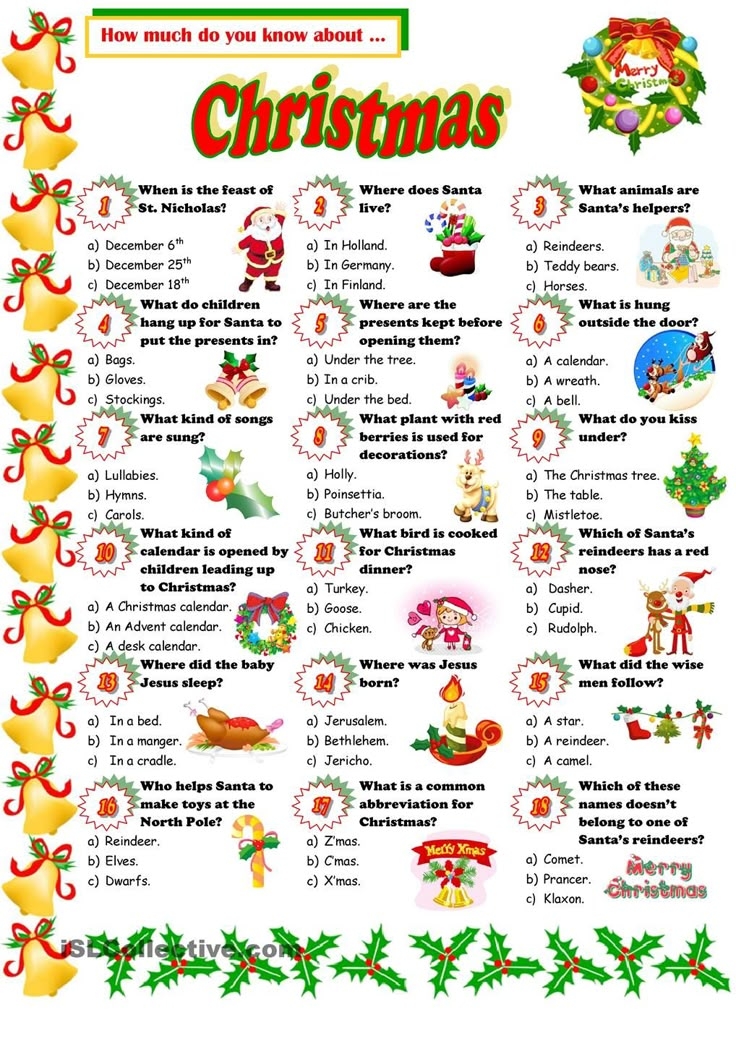 Free Printable Christmas Quizzes And Answers