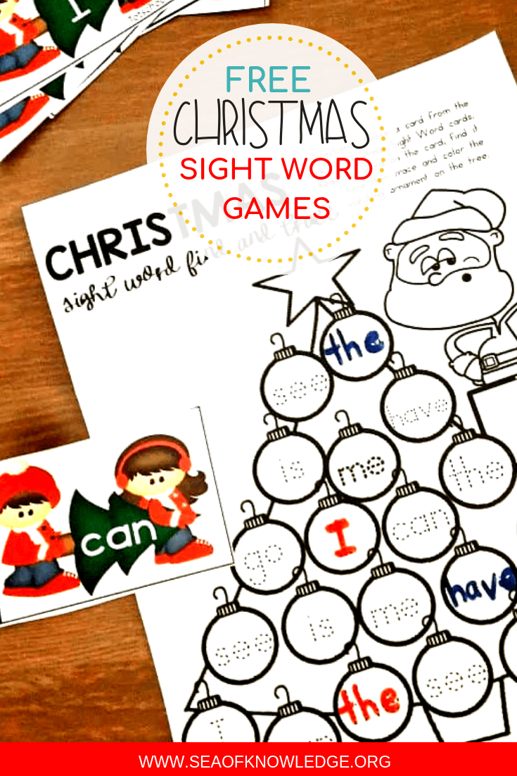 Free Printable Christmas Sight Word Games