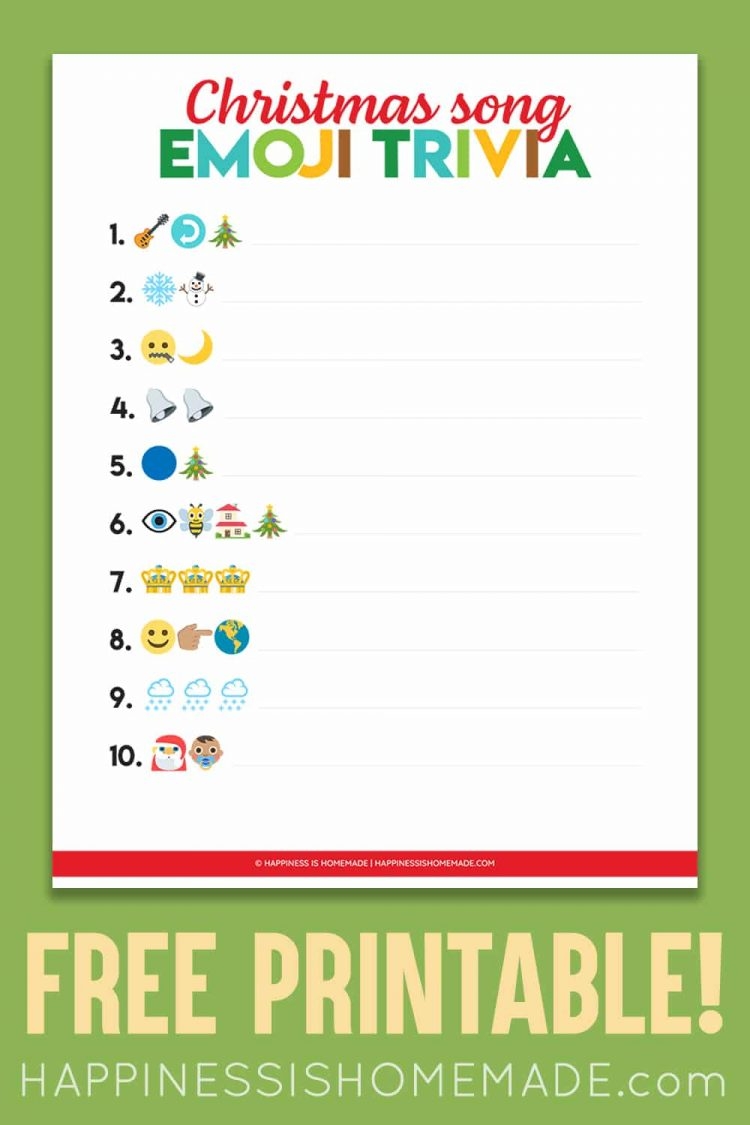 Free Printable Christmas Song Emoji Game With Answers Printable Online
