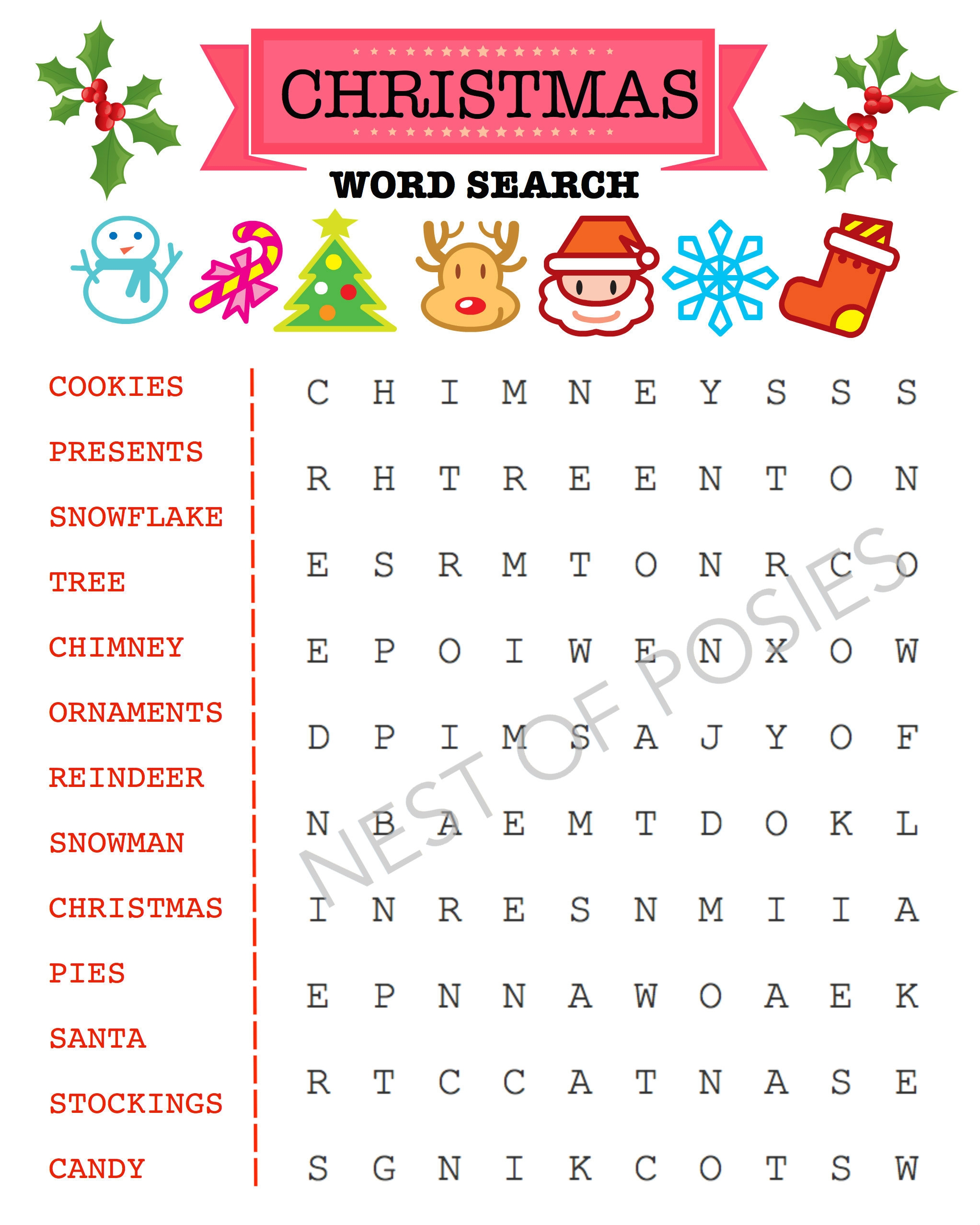 Free Printable Christmas Word Puzzles FREE Printable A Z