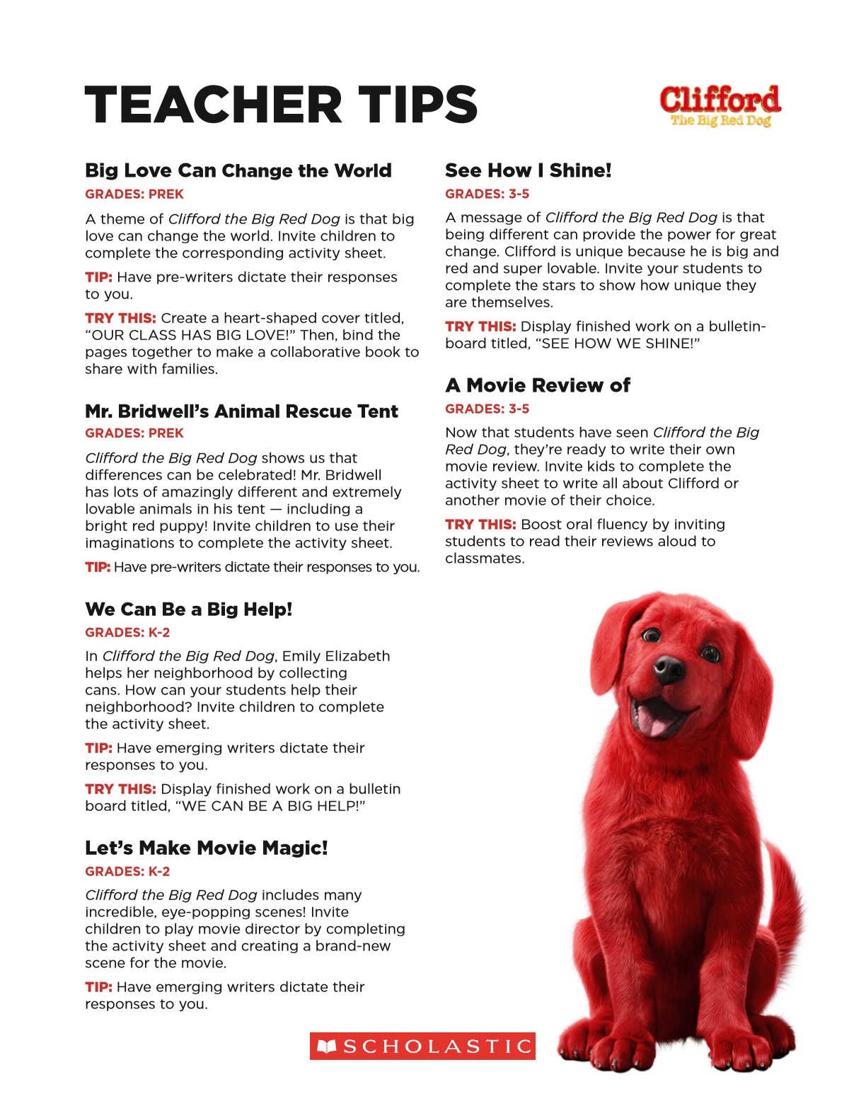 Free Printable Clifford Activities Packet Mama Likes This