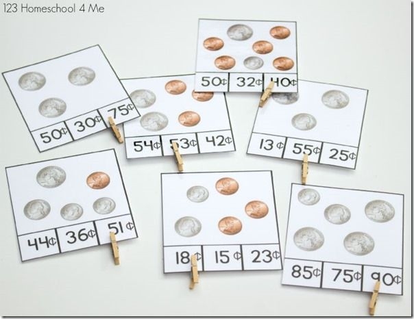 Free Printable Coin Value Cards For Counting Money Games K 2nd 