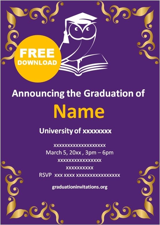 Free Printable College Graduation Invitations Templates Graduation 