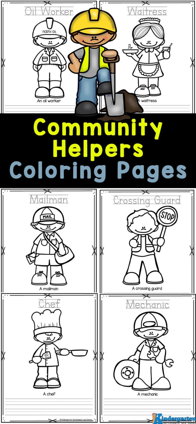 FREE Printable Community Helpers Coloring Pages