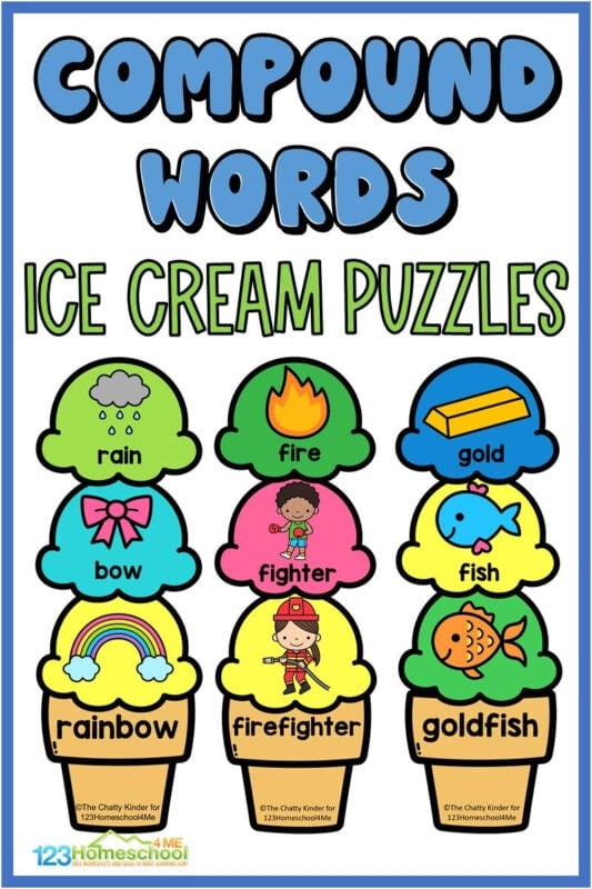 FREE Printable Compound Words Game For Kids