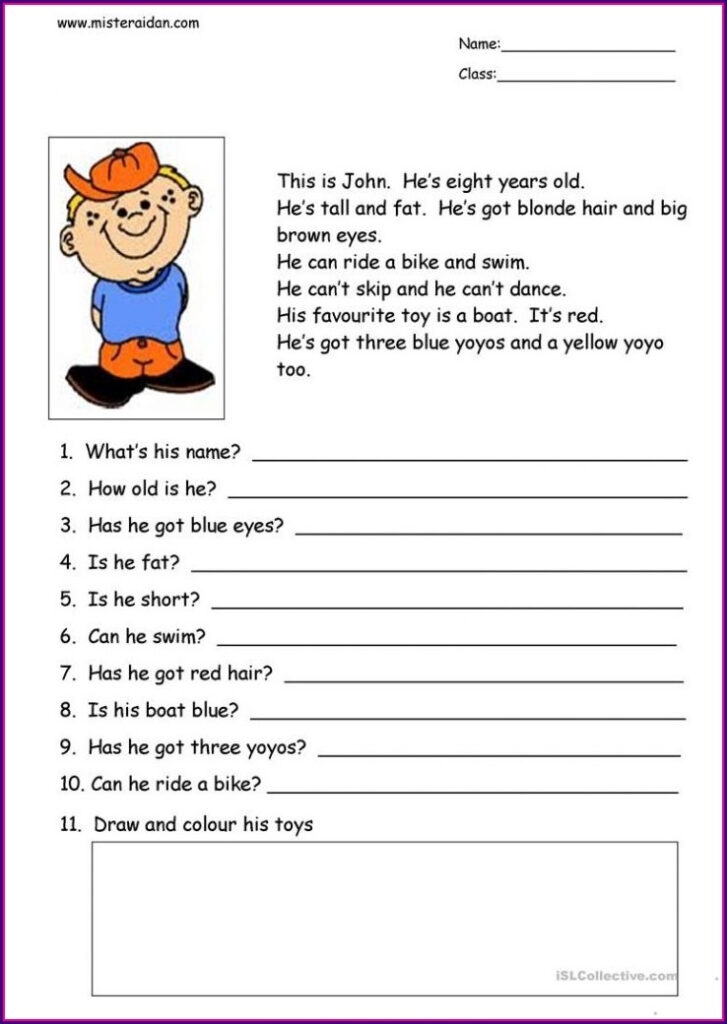 Free Printable Comprehension Worksheets Ks1 Ronald Worksheets
