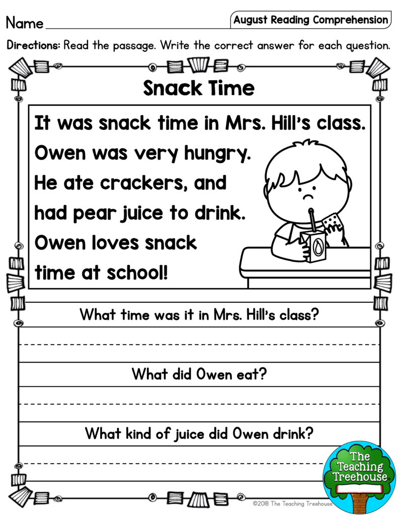 Free Printable Comprehension Worksheets Printable Worksheets