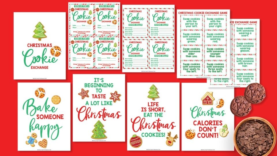 Free Printable Cookie Exchange Invitations Games Decor