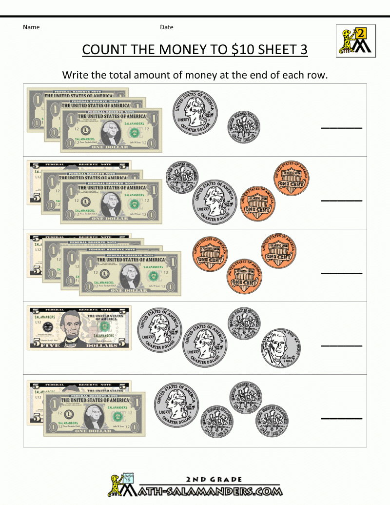 Free Printable Counting Money Worksheets For 2Nd Grade Free Printable