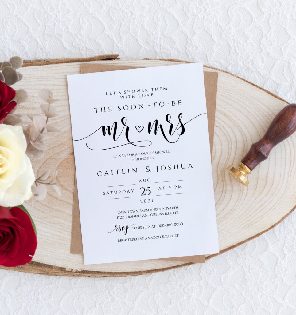 Free Printable Couples Wedding Shower Invitations NewFreePrintable