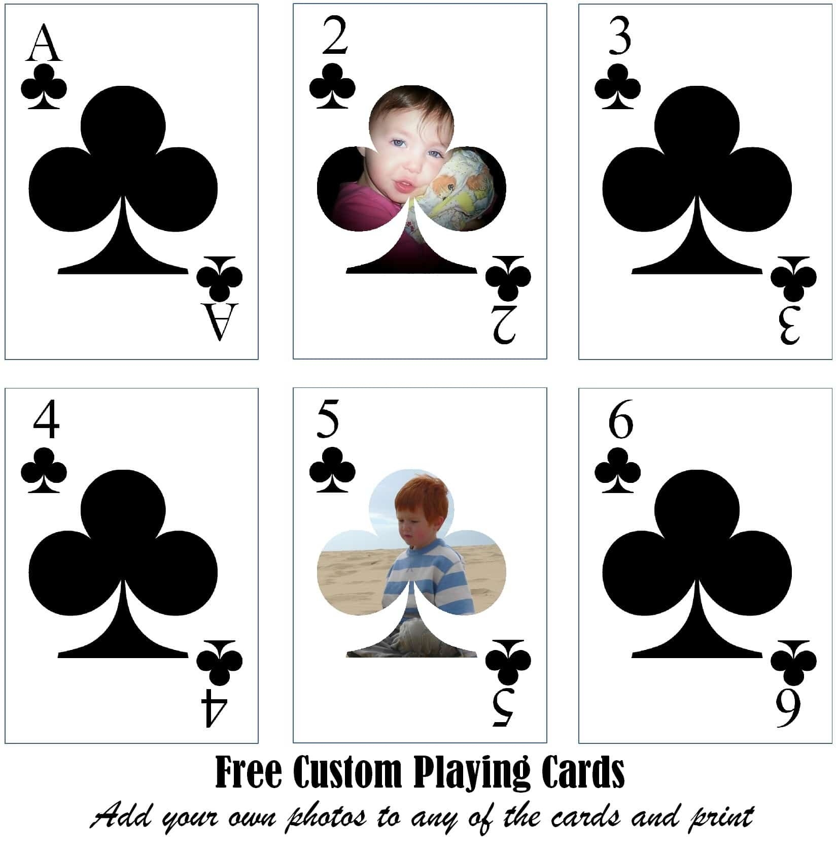 Free Printable Custom Playing Cards Add Your Photo Andor Text