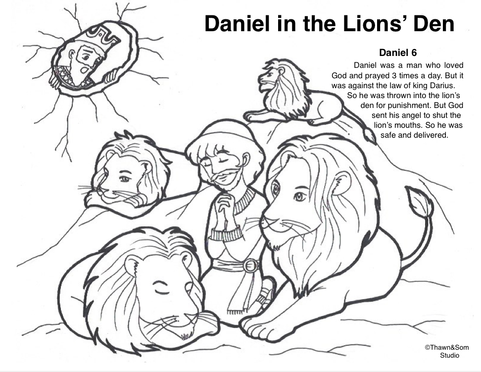 free printable coloring pages of daniel in the lion's den