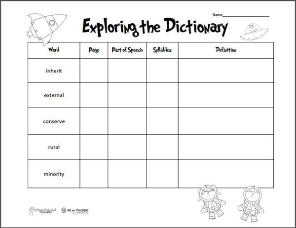 Free Printable Dictionary Template Free Templates Printable