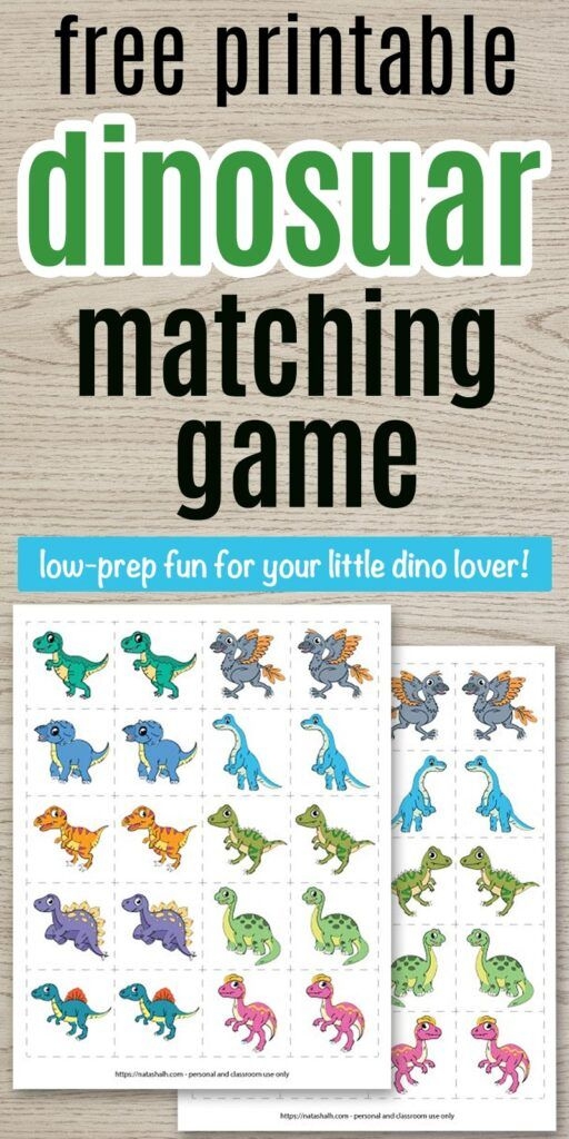 Free Printable Dinosaur Matching Game for Your Dino loving Child 