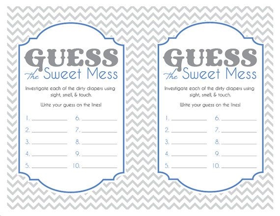 Free Printable Dirty Diaper Game Template Printable Templates