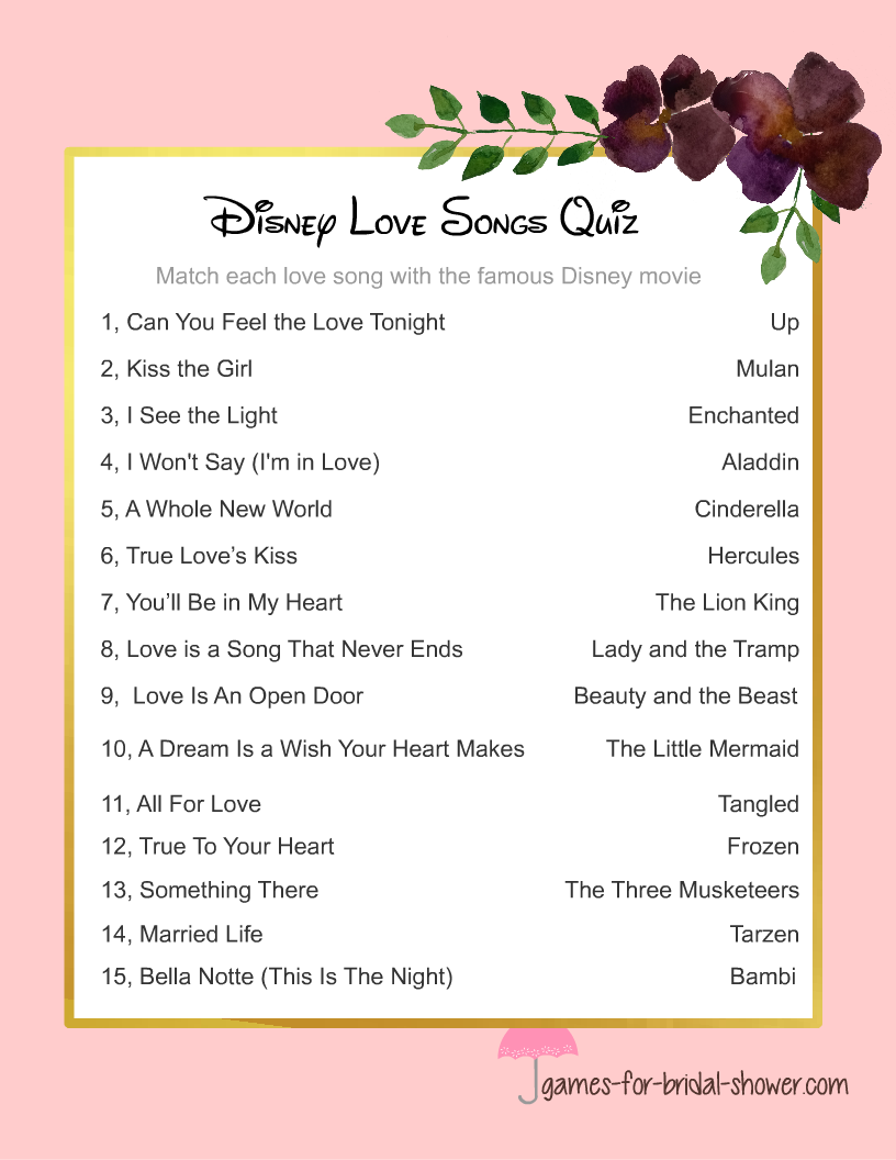free printable disney love quotes game