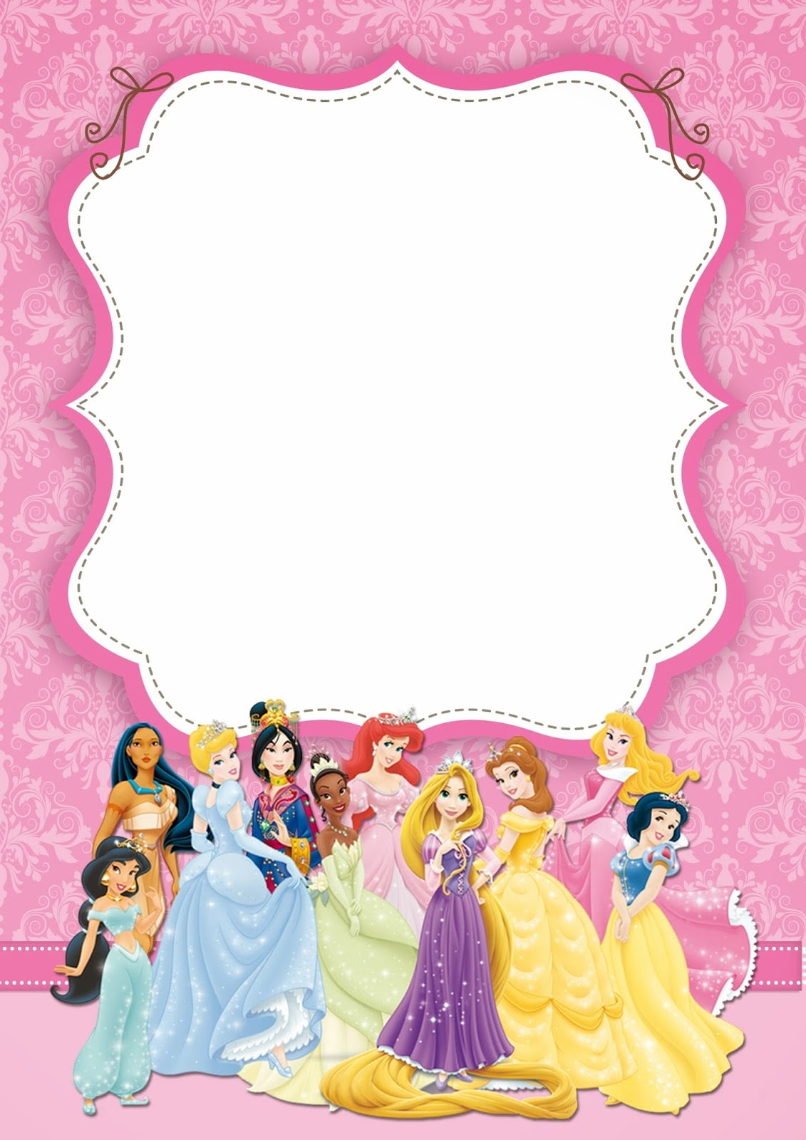 FREE Printable Disney Princess Ticket Invitation Template FREE 
