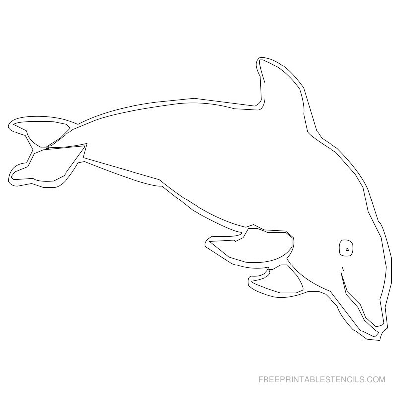 Free Printable Dolphin Stencil Template