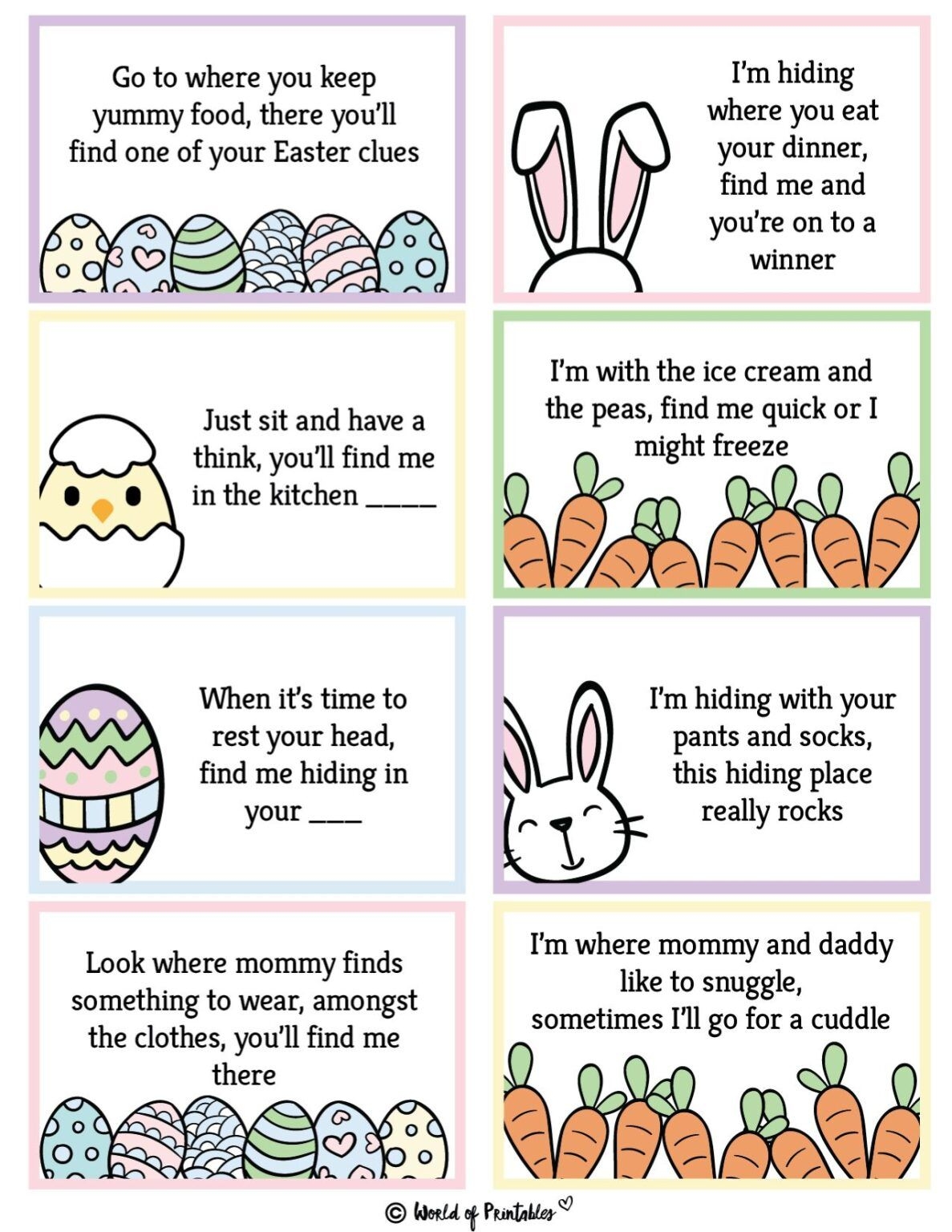 Free Printable Easter Egg Hunt Clues Artofit