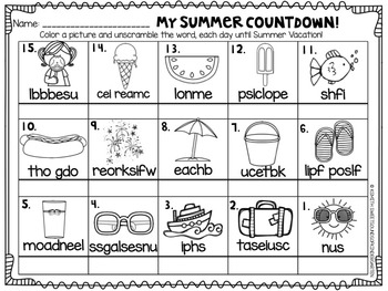 Free Printable End Of Year Activities For Kindergarten