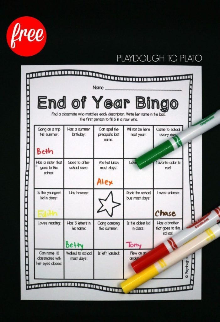 free printable end of year activities for kindergarten