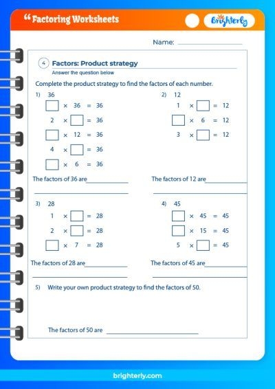 FREE Printable Factoring Worksheets With Answers PDFs Worksheets 