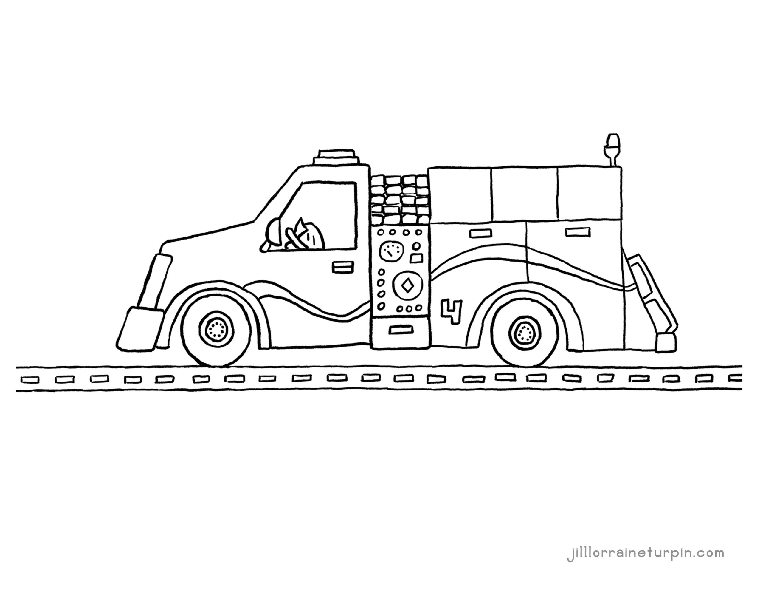 printable fire truck pictures
