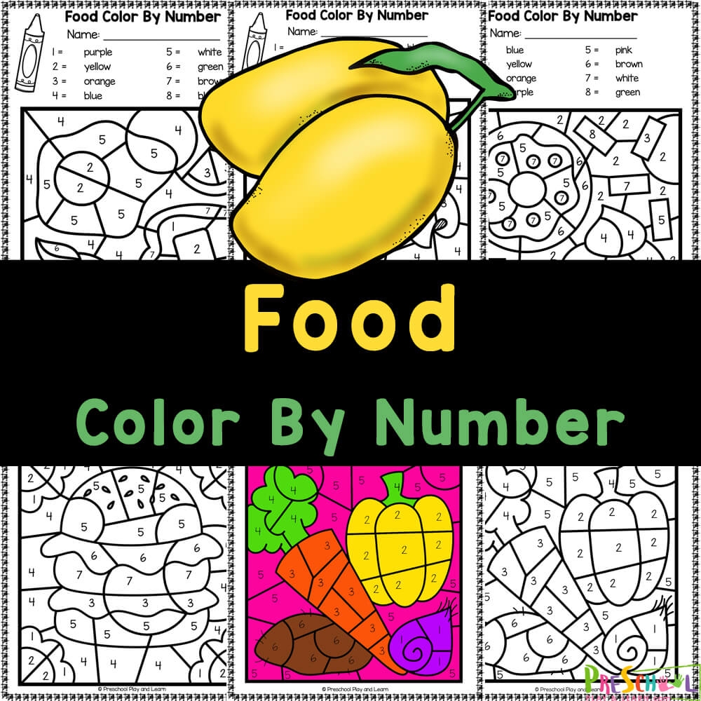 FREE Printable Food Color By Number Worksheets 59 OFF