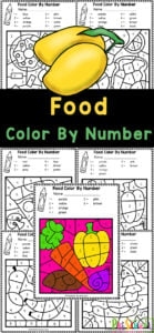 FREE Printable Food Color By Number Worksheets