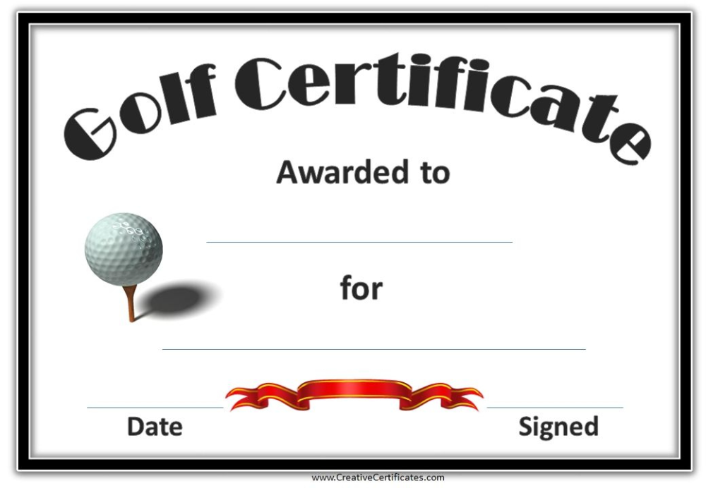 Free Printable Golf Certificates Award Template Gift With Regard To 