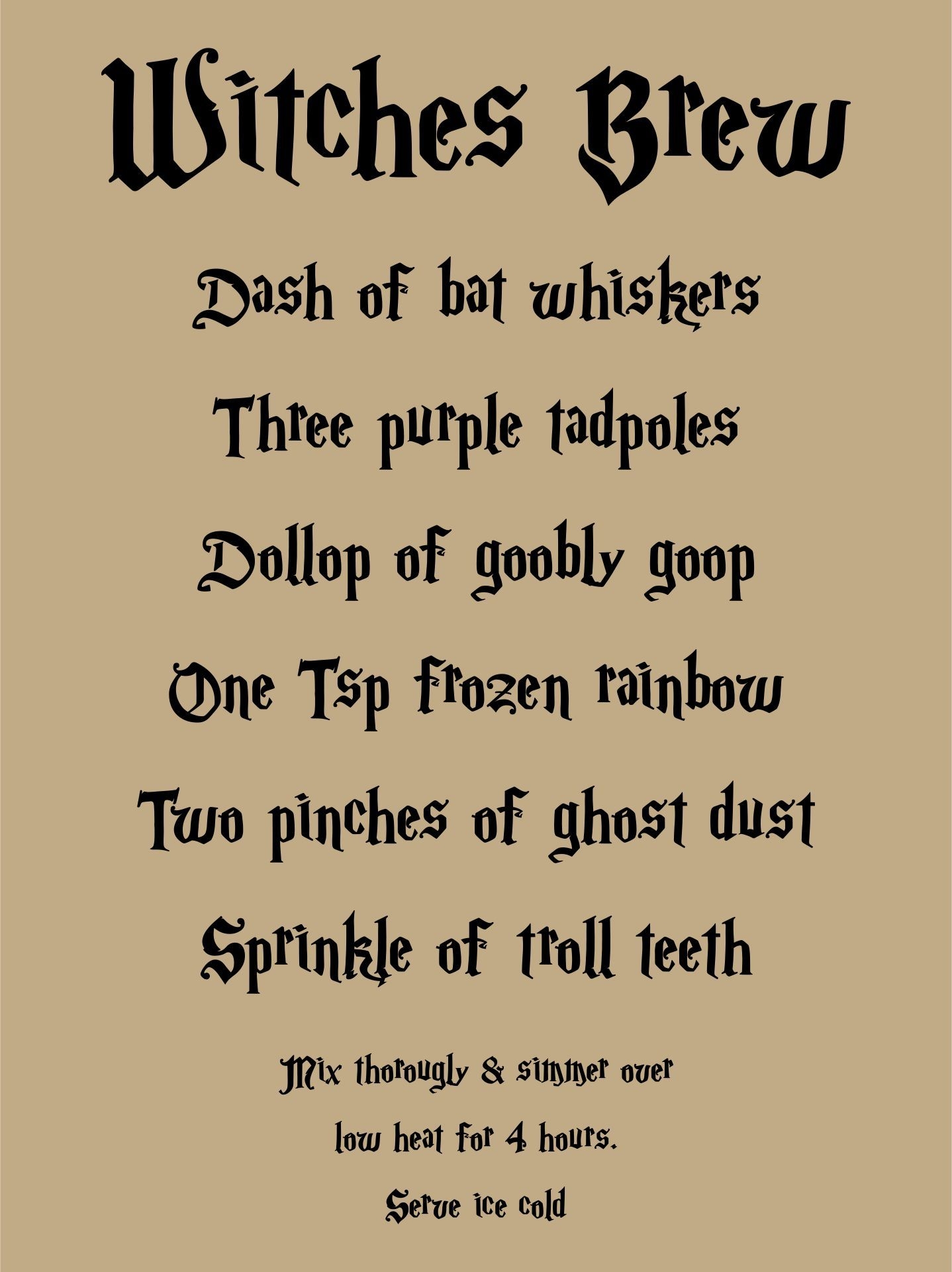 Free Printable Halloween Spells Printablee
