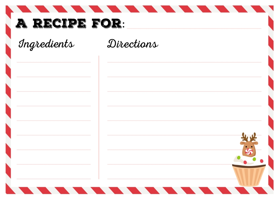 Free Printable Holiday Recipe Card Templates