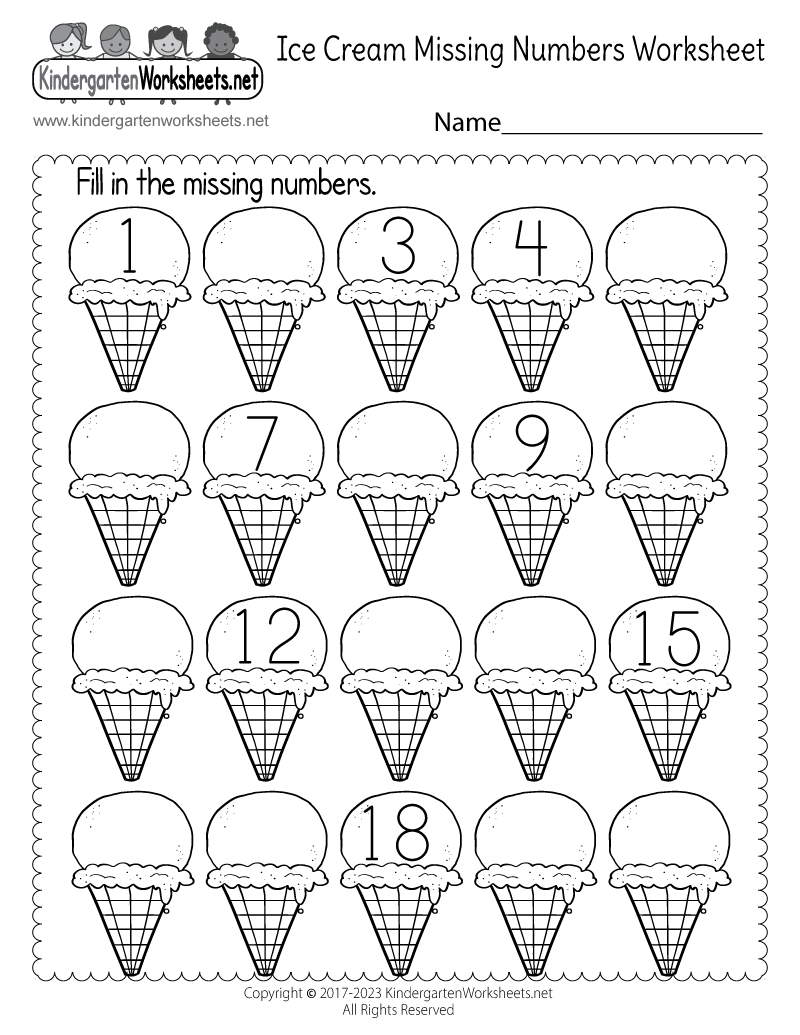 1-20 missing numbers worksheet