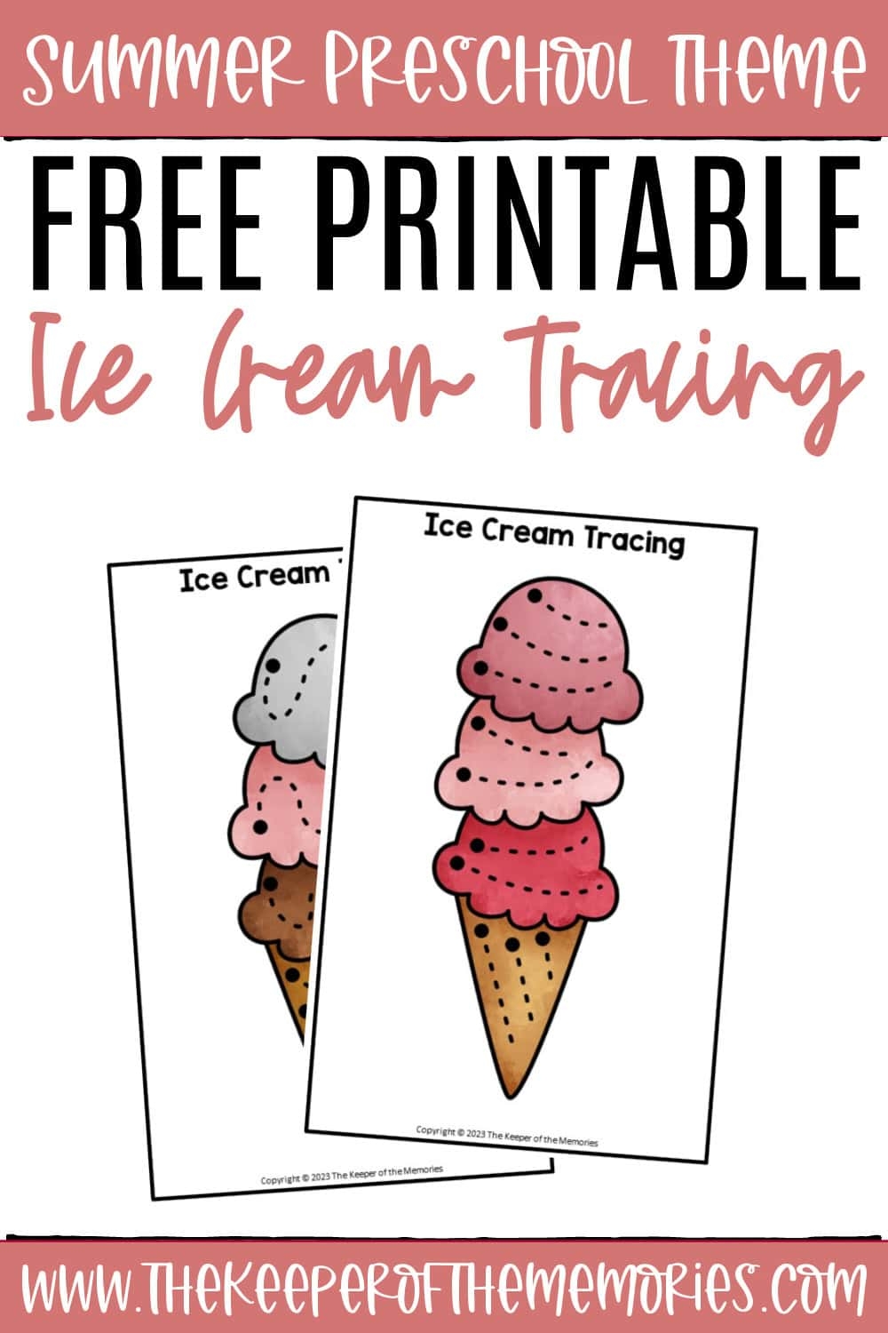 Free Printable Ice Cream Tracing Activity 58 OFF