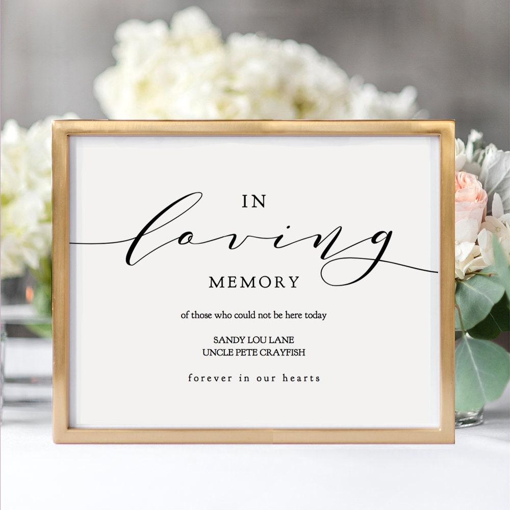 Free Printable In Loving Memory Sign Printable Templates