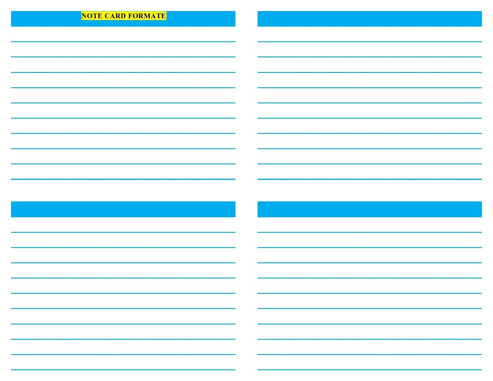 printable index cards template