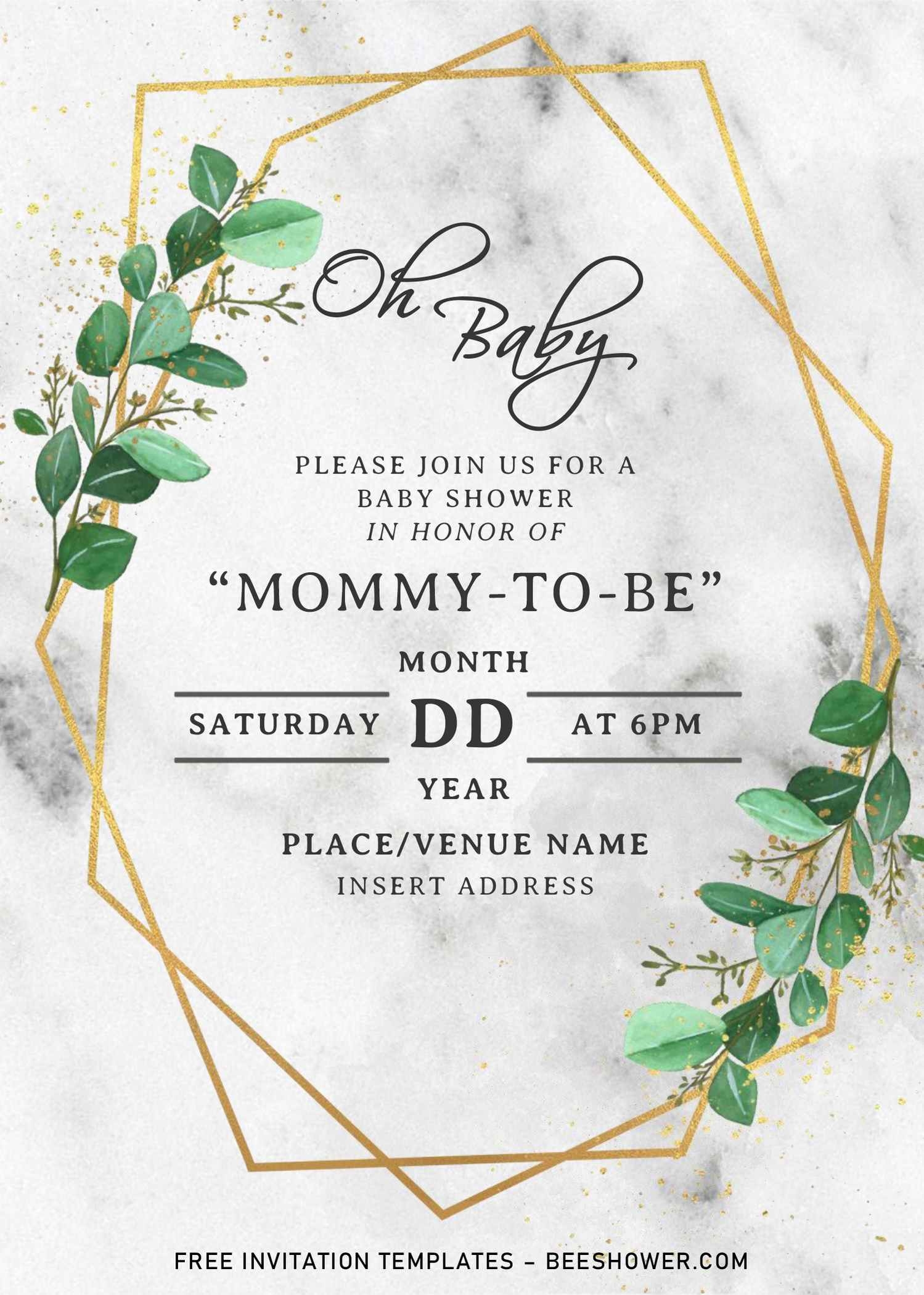 baby green blue card template printable