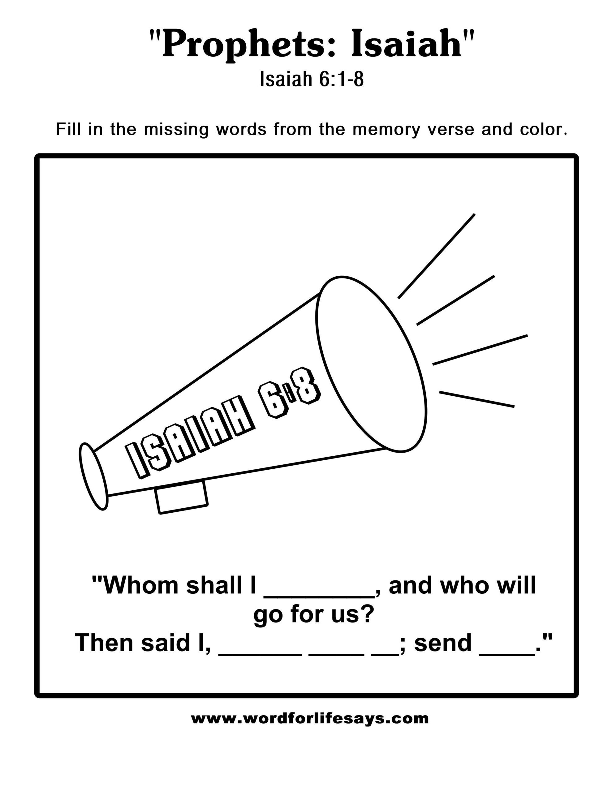 Free Printable Isaiah Activities Vrogue co