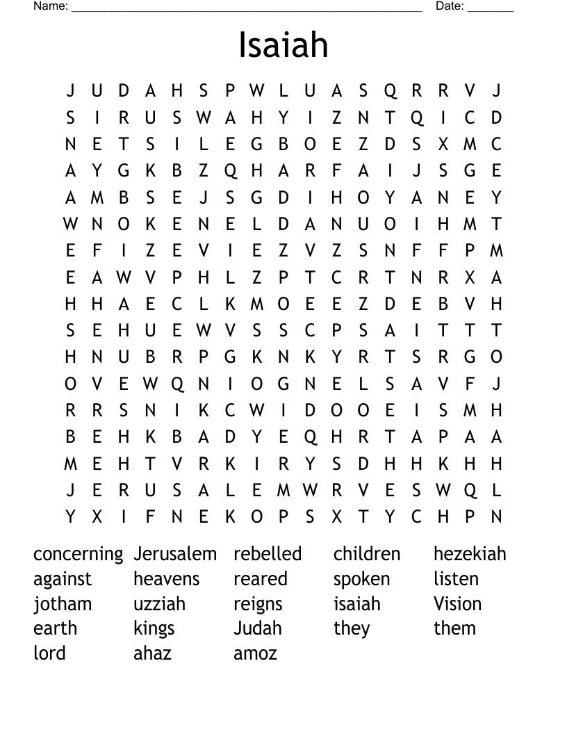 Free Printable Isaiah Activities Vrogue co